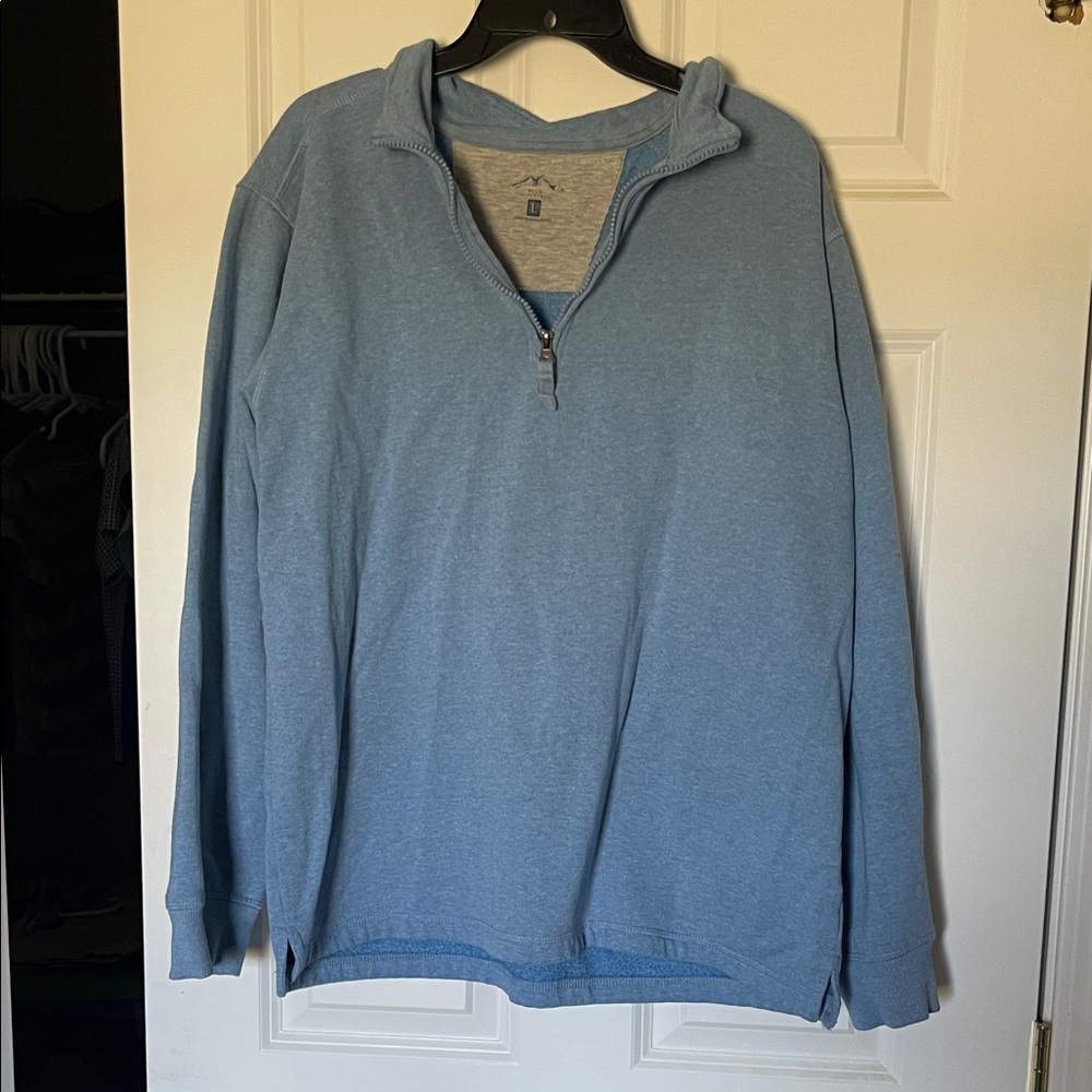 Men's Light Blue Zip-Up Sweater